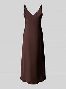 sukienka midi o kroju regular fit z dekoltem w serek V by Vera Mont brązowa EAN 4064262