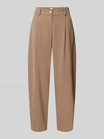 Spodnie materiałowe Wide Fit z domieszką wełny z merynosów model 'Megan' BRAX beżowe damskie EAN 9-9952 09086320