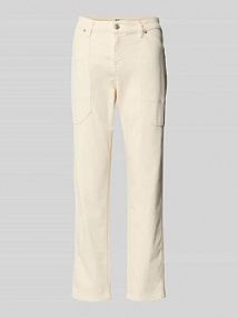 Spodnie o kroju slim fit z naszywanymi kieszeniami Model 'Iowa' MAC białe damskie EAN 333L280300