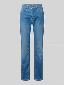 Jeansy z prostą nogawką w 5 kieszeni model 'Dream' MAC niebieskie damskie EAN 351L540190