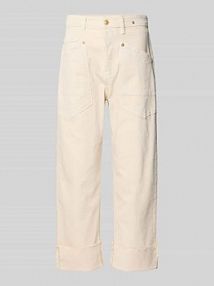 Jeansy o kroju baggy z mieszanki bawełny MAC białe damskie EAN 361231400