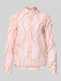 Bluzka z dodatkiem jedwabiu i kołnierzykiem typu kent Gant różowa damska EAN 4300624