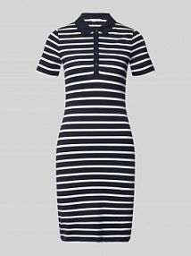 Sukienka polo do kolan z krótką listwą guzikową Gant granatowa EAN 4201463