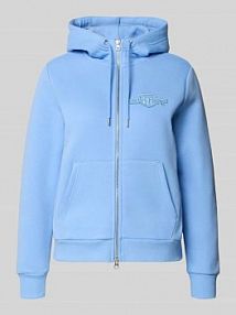 Bluza rozpinana z zamkiem błyskawicznym dwustronnym i wyhaftowanym logo Gant niebieska damska EAN 4202588