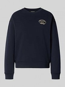 Bluza z wyhaftowanym logo i okrągłym dekoltem Gant granatowa damska EAN 4201339