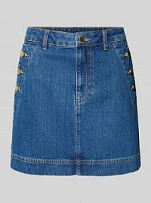 Spódnica jeansowa z bawełny z guzikami Gant niebieska EAN 4400226