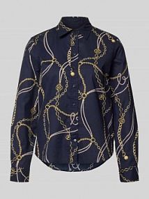 bluzka o kroju regular fit we wzorze na całej powierzchni Gant granatowa damska EAN 4300625