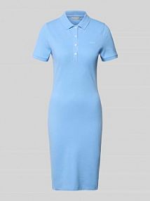 Sukienka polo do kolan z wyhaftowanym logo Gant niebieska EAN 4201468