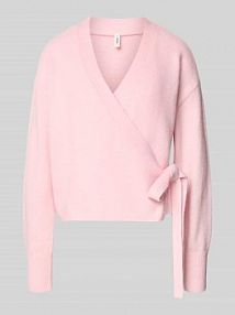 Kardigan w kroju regular fit z domieszką wełny model 'KIRA' Only różowy EAN 15334902