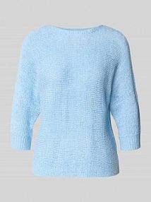 sweter z dzianiny z rękawem o dł. 3/4 model 'Tapper' FREE/QUENT niebieski damski EAN 205788