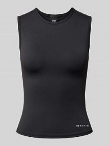 Koszulka bez rękawów Muscle z okrągłym dekoltem i nadrukiem logo P.E Nation czarna damska EAN 244W336_BLACK