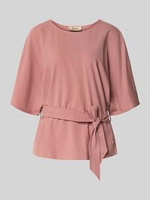 Bluzka o kroju relaxed fit z mieszanka wiskozy Model 'Rikas' MOS MOSH czerwona damska EAN 178320