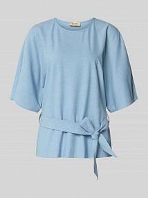 Bluzka o kroju relaxed fit z mieszanka wiskozy Model 'Rikas' MOS MOSH niebieska damska EAN 178320