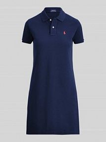 Sukienka mini z wyhaftowanym logo model 'Polo' Polo Ralph Lauren granatowa EAN 211799490