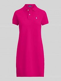Sukienka mini z wyhaftowanym logo model 'Polo' Polo Ralph Lauren różowa EAN 211799490