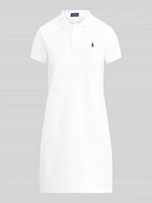 Sukienka mini z wyhaftowanym logo model 'Polo' Polo Ralph Lauren biała EAN 211799490