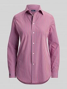 Bluzka koszulowa o kroju slim fit z mieszanki bawełny Polo Ralph Lauren czerwona damska EAN 211941509