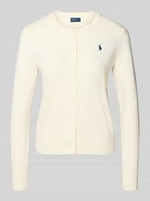 Kardigan rozpinany krój regular fit z mieszanki bawełny Polo Ralph Lauren biały EAN 211971871