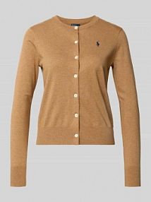 Kardigan rozpinany krój regular fit z mieszanki bawełny Polo Ralph Lauren brązowy EAN 211971871