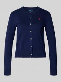 Kardigan rozpinany krój regular fit z mieszanki bawełny Polo Ralph Lauren granatowy EAN 211971871