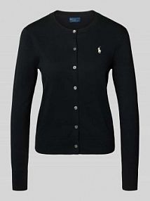 Kardigan rozpinany krój regular fit z mieszanki bawełny Polo Ralph Lauren czarny EAN 211971871