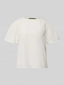 Bluzka o kroju relaxed fit z ozdobnym obszyciem LUISA CERANO biała damska EAN 338386 7600