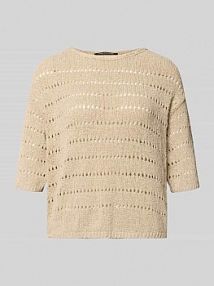 Sweter dzianinowy z krótkim rękawem LUISA CERANO beżowy damski EAN 138782 5917