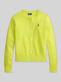 Kardigan rozpinany krój regular fit z mieszanki bawełny Polo Ralph Lauren żółty EAN 211971871