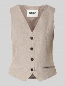 Kamizelka w kroju regular fit z jednorzędowym zapięciem na guziki model 'LINDA' Only beżowa damska EAN 15336753