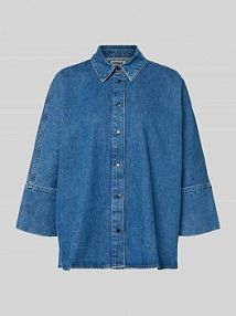 Koszula dżinsowa o kroju loose fit z czystej bawełny model 'GRACE' Only niebieska damska EAN 15332126