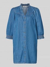 Zwiewna sukienka jeansowa z czystej Baqumwolle Model 'RAYA' Only niebieska EAN 15363235