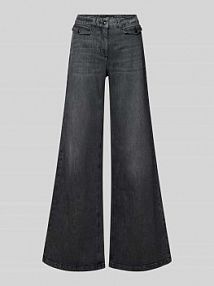 Jeansy o kroju wide fit z tylnymi kieszeniami LUISA CERANO czarne damskie EAN 638856 4500