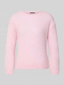 Sweter o kroju regular fit z dodatkiem alpaki w imitacji dzianiny LUISA CERANO różowy damski EAN 138744 5348