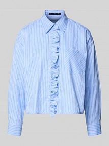 Bluzka koszulowa z falbanami i Brustasza LUISA CERANO niebieska damska EAN 238649 3813