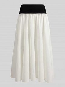 Rozkloszowana spódnica midi z czystej bawełny Polo Ralph Lauren biała EAN 211A96329