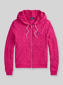 Kardigan rozpinany o kroju regular fit z zamkiem błyskawicznym Polo Ralph Lauren różowy EAN 211959124