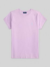 T-shirt z wyhaftowanym logo Polo Ralph Lauren fioletowy damski EAN 211B14605