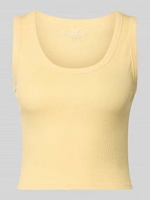 Top typu tank o kroju slim fit z mieszanki bawełny model 'EASY' Only żółty damski EAN 15315571