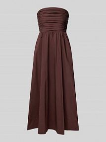Sukienka midi w stylu off-shoulder model 'Matisse Ruched' Forever New brązowa EAN DRZ20464
