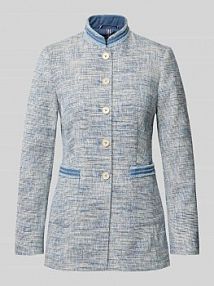 Marynarka ze stójką i naszywanymi kieszeniami z wejściem z boku WHITE LABEL niebieski EAN 237895-2236