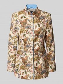 Marynarka w kroju slim fit z lnu ze stójką WHITE LABEL beżowy EAN 239612-2271