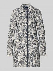 Żakiet o kroju slim fit we wzór na całej powierzchni z kieszeniami z patką WHITE LABEL granatowy EAN 236173-2239