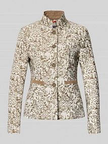 Marynarka w kratkę w kroju slim fit ze stójką WHITE LABEL beżowy EAN 238353-2530