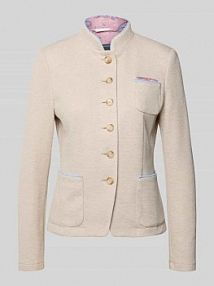 Marynarka w kroju slim fit ze stójką i naszywanymi kieszeniami WHITE LABEL beżowy EAN 239056-2656