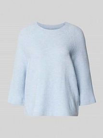 Oversizeowy sweter dzianinowy z rękawem 3/4 model 'SIMONI' Only niebieski damski EAN 15333199