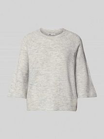 Oversizeowy sweter dzianinowy z rękawem 3/4 model 'SIMONI' Only szary damski EAN 15333199