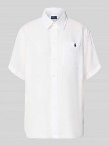 Bluzka koszulowa Oversized z czystego lnu Polo Ralph Lauren biała damska EAN 211A96160