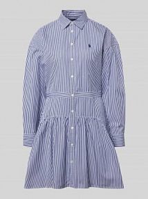 Dopasowana sukienka koszulowa z czystej bawełny Polo Ralph Lauren niebieska EAN 211B22754