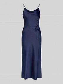 Sukienka midi z satyny model 'Thea' YAS granatowa EAN 26028891