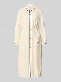 sukienka midi o kroju regular fit w stylu plisowań comma biała EAN 2179386